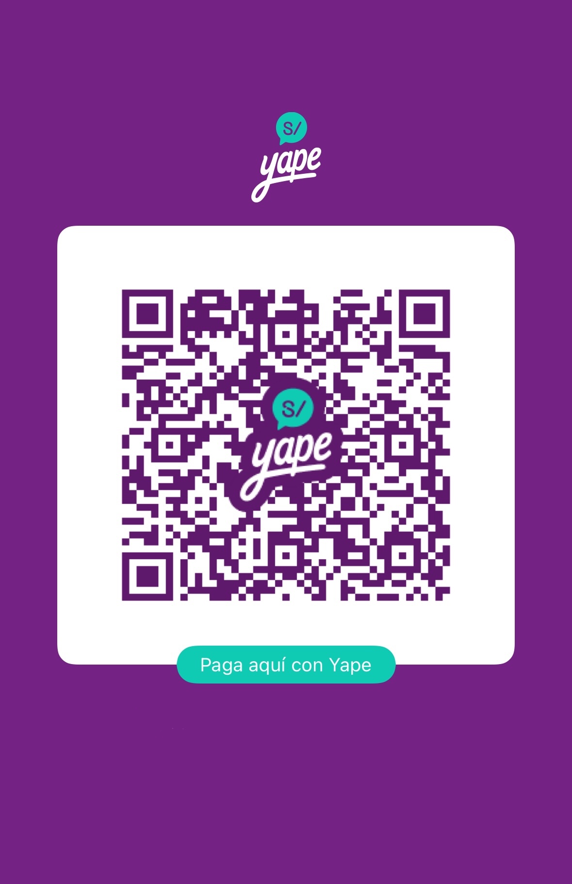 Código QR de Yape para donar, a nombre de Diego